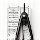 Icon representing a designer's compass and ruler over a blueprint, symbolizing custom design.